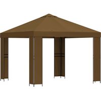 vidaXL Gazebo 3 x 3 m Taupe Polyester and Steel 190 gsm