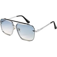 Lunettes de soleil, lunettes de soleil pilote carrées tendance, lunettes vintage en métal dégradé pour hommes et femmes, B4104
