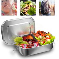 Wolketon 1400 ml lunch box in acciaio inox sigillato bento lunch box in metallo per una capacità a prova di perdite con scomparti