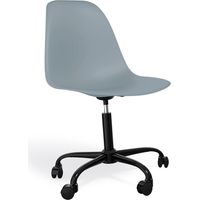 Bürostuhl - Rollbarer Schreibtischstuhl - Schwarzes Gestell - Denisse Hellgrau