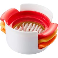 Coupe-œufs, coupe-œufs multifonction 3 en 1 pour œufs durs, coupe-œufs en acier inoxydable, pour œufs, fraises, baies et légumes (blanc)
