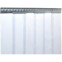 Rideau à lanières en PVC Rideau industriel à lanières 2x200mm, transparent, complètement pré-assemblé, rails de montage galvanisés, résistant aux intempéries, protection contre les éclaboussures
