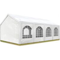 Tendone per feste 4x8 m Gazebo party per sagre, mercati PE 450 N bianco