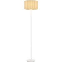 Lámpara de pie, lámpara de pie con casquillo E27, con pantalla ondulada, lámpara de pie con interruptor de pie para salón o dormitorio, bombilla no incluida, blanca