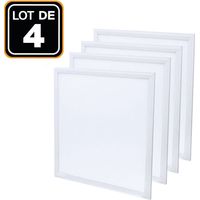 Europalamp – Dalle LED 600x600 40W – Lot de 4 – Blanc froid 6000K – Flux lumineux 3600 lm – Installation facile faux plafond