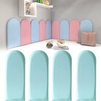 SIENTICE Lot de 4 panneaux muraux 3D, panneaux de murale, panneaux muraux adhésifs souples, tapis muraux imperméables en PU (bleu clair, 3040cm)