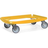 Chariot à roulettes - MESO - Plateau ABS jaune - 600x400 - 4 roues TPR 100mm - 250kg