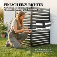 Clôture métallique occultante noire pour jardin, 2 panneaux 91x152 cm, inclut poteaux et capuchons anti-rouille
