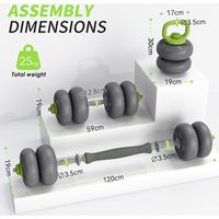 Adjustable Dumbbell Kettlebells Hand Weights Home Gym PVC Fitness,(25KG,Green)