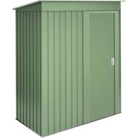 Armario Metálico de Jardín 1,39m2 Wasabi Neat Green - 86x162x181cm - Puerta Corredera - Techo Inclinado - Color Verde