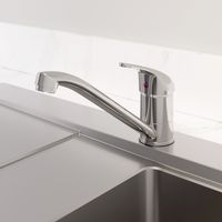 Modern Monbloc Kitchen Sink Mixer Tap Single Lever Swivel Spout Chrome Faucet