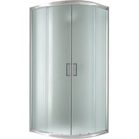 Idralite – Cabine de douche demi-circulaire 90x90 cm – Verre de sécurité opaque 6mm – Hauteur 198 cm – Système coulissant 16 roues nylon