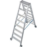 krause Aluminium-Doppelleiter STABILO fahrbar 3,40 m Doppelstufenleiter