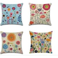 Housse de coussin imperméable extérieur housse de coussin hydrofuge coussin décoratif canapé coussin décoratif canapé housse de coussin pour canapé salon balcon jardin 45x45cm fleurs