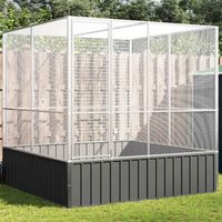 Vidaxl – Volière en acier galvanisé 211x207x212 cm – Grille 12,7mm – Porte verrouillable – Espace d'activité pour oiseaux et petits animaux