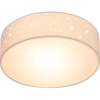 Monzana Plafoniera in Tessuto Design a Stelle Paralume Rotondo con Attacco E27 Lampada da Soffitto Soggiorno Cameretta Camera da Letto Vari Colori 30cm Weiß (de)