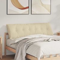 vidaXL Coussin de Dos Crème 160 x 19 x 50 cm tissu