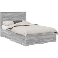 Estructura de cama con cajón Gris Sonoma 120 x 190 cm vidaXL