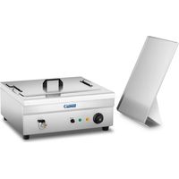 Royal Catering – Friteuse professionnelle 14L 3200W – Acier inoxydable – Thermostat jusqu'à 200°C – Robinet de vidange – Zone froide pour huile