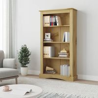 Bibliothèque, Étagère de Rangement, Meuble pour Dossier, Armoire de Rangement 4 niveaux Gamme Corona Pin mexicain 81x29x150 cm AXZ93910