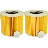vhbw set da 2x filtro a pieghe piatte compatibile con Kärcher A 2014 CarVac, A 2003, A 2004 aspiratore umido/secco - Cartuccia filtrante, giallo