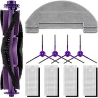(11 piezas) Repuestos para aspiradora robot MONSGA MR1 SE: 1 cepillo giratorio, 4 cepillos laterales, 4 filtros HEPA con filtros de espuma, 2 almohadillas de limpieza, kit de accesorios.