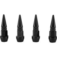 GARRYFIZH 4 bouchons de valve de pneu à pointes en alliage d'aluminium pour voiture et camion, noirs