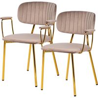 Chaise Giselle 225 lot de 2 - Taupe et doré