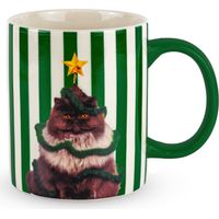WD LifeStyle Tazza New Bone China 330 Ml Decoro Gatto Natalizio