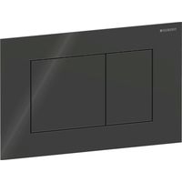 Geberit Sigma40 Square Dual Flush Plate - Black Glass