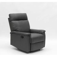 Poltrona Relax Reclinabile con Poggiapiedi in Similpelle Design Aurora - Grigio
