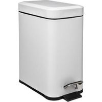 Poubelle de Salle de Bain "Rectangle" 5L Blanc