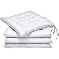 Lea Garden Chair Cushions – Set of 4 – Comfortable and Thick Outdoor Cushions – Ideal for Indoor and Outdoor Use – 40 x 40 x 5 cm – White