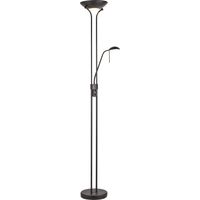 Lampada da terra Rome nera opaca con lettura dimmer Endon