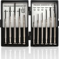 Ensemble de 11 mini tournevis de précision, kit de tournevis de précision, tournevis d'horloger, tournevis plat/étoile, petits tournevis pour montres, lunettes, réparation d'ordinateurs.