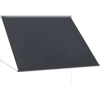 Store extérieur réfractaire à structure en aluminium, angle d'inclinaison réglable, anti-UV, 150 x 120 cm, gris foncé