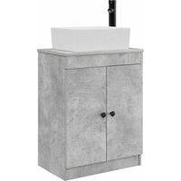 vidaXL Meuble de salle de bain avec évier Gris béton 54 x 35 x 83 cm