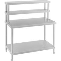 Mesa de acero inoxidable con estante de acero inoxidable de 2 niveles 140003726