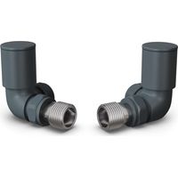 Round - Anthracite Radiator Valves Corner 8mm