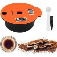 Dosettes De Cafe, Filtre A Cafe Reutilisable, Capsule De Cafe En Plastique Rechargeable Avec Cuillere Pour Machine A Cafe Bosch Tassimo, 180 Ml