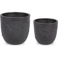 Set di 2 basi "Palm To" da esterno per balcone rotondi in fibra d'argilla -Grigio