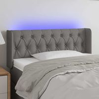 Tête de lit à LED Style Classique Armoire de lit - Gris foncé 103x16x78/88 cm Tissu BV998004 - BonneVie