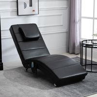 REDOM Fauteuil relax 163x58x87cm 8 points de massage Similicuir rembourré mousse épaisse Noir