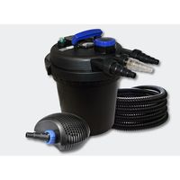 Kit di filtrazione per laghetti a pressione da 6000 litri: UVC da 11 Watt Eco da 10 Watt pompa tubo da 25 m (4216209)