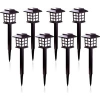 Luci solari da giardino - Illuminazione solare bianca calda, IP55 impermeabile, per uso esterno su ville, prati, giardini, paesaggi, vialetti, cortili, patii (set da 8)