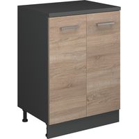 Armoire d'extension Rion, Sonoma/Anthracite, 60x46cm sans pente avec 2 portes, Vicco
