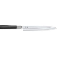 KAI 6721Y Wasabi Black Coltello Yanagiba Lama 21 cm Acciaio 1K6 58 HRC Manico Polipropilene con Polvere di Bamboo colore Nero