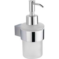 kielle Vega - Dispenser di sapone liquido con supporto, vetro opaco/cromo 40118030