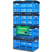 Lot de 4 boîtes pliantes Novaliv bleues - Panier pliable 16 L avec poignées - Panier de courses polyvalent - Boîte de rangement pratique
