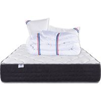 Matelas Serenite, Ressorts Ensachés, Mousse Haute Densité, ergonomique, Soutien très ferme + Oreiller + Couette, 140x200cm